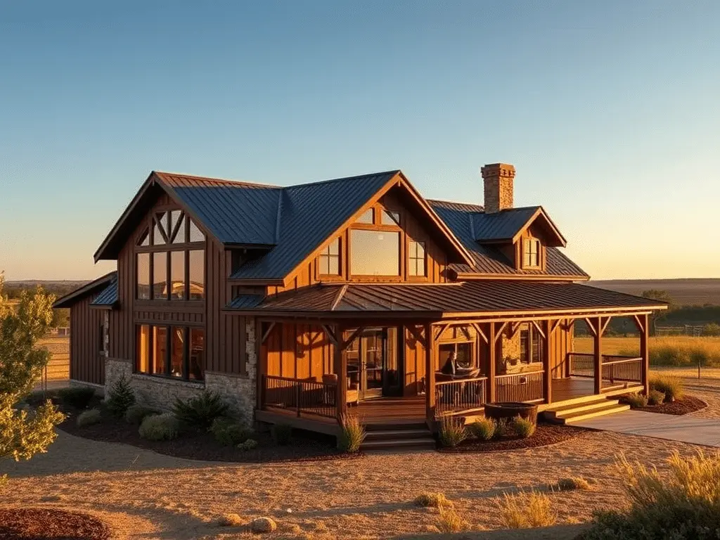 Custom residential home in a barndominium style designed for East Tennessee