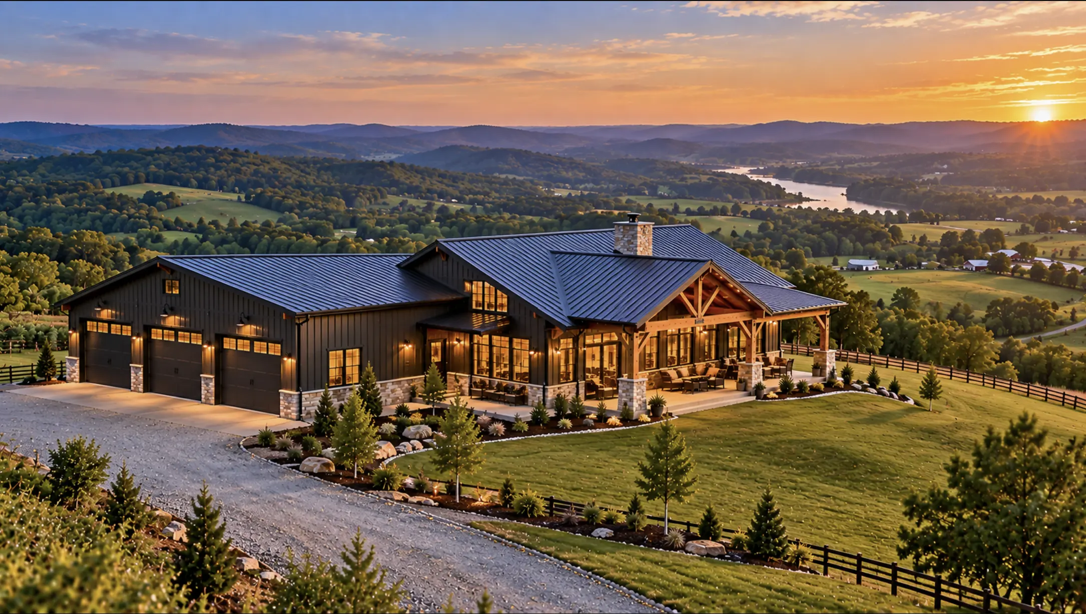 Modern barndominium in Dickson within the Middle Tennessee service area.