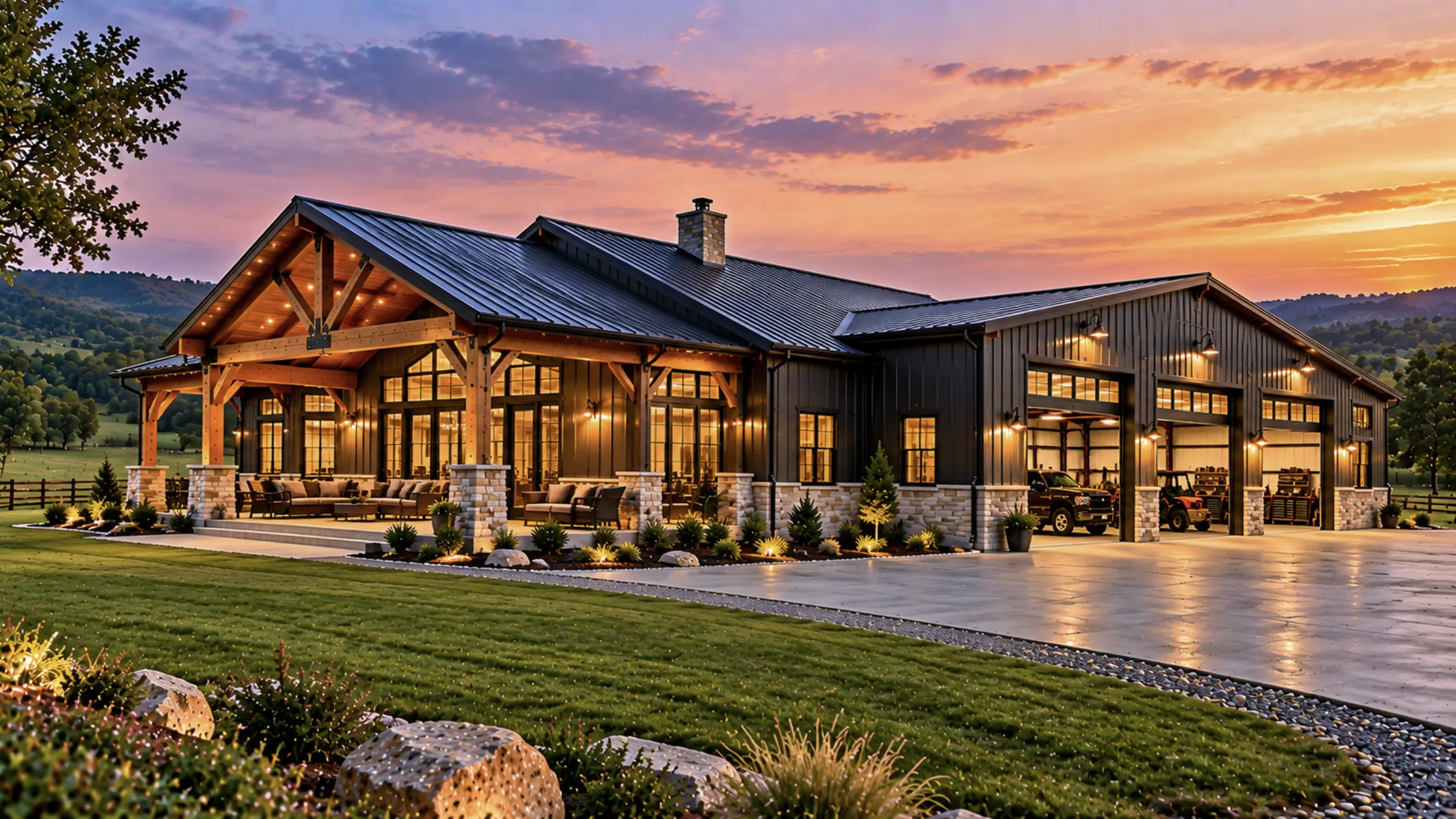 Completed custom barndominium by Tennessee Complete Barndo Solutions in Dickson, TN.