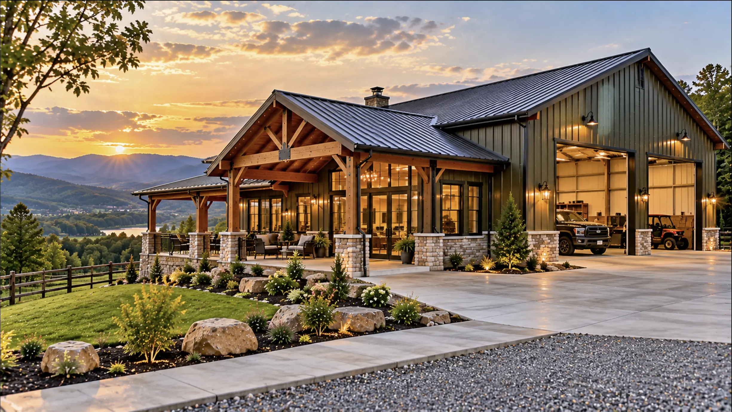 Completed custom barndominium by Tennessee Complete Barndo Solutions in Johnson City, TN.