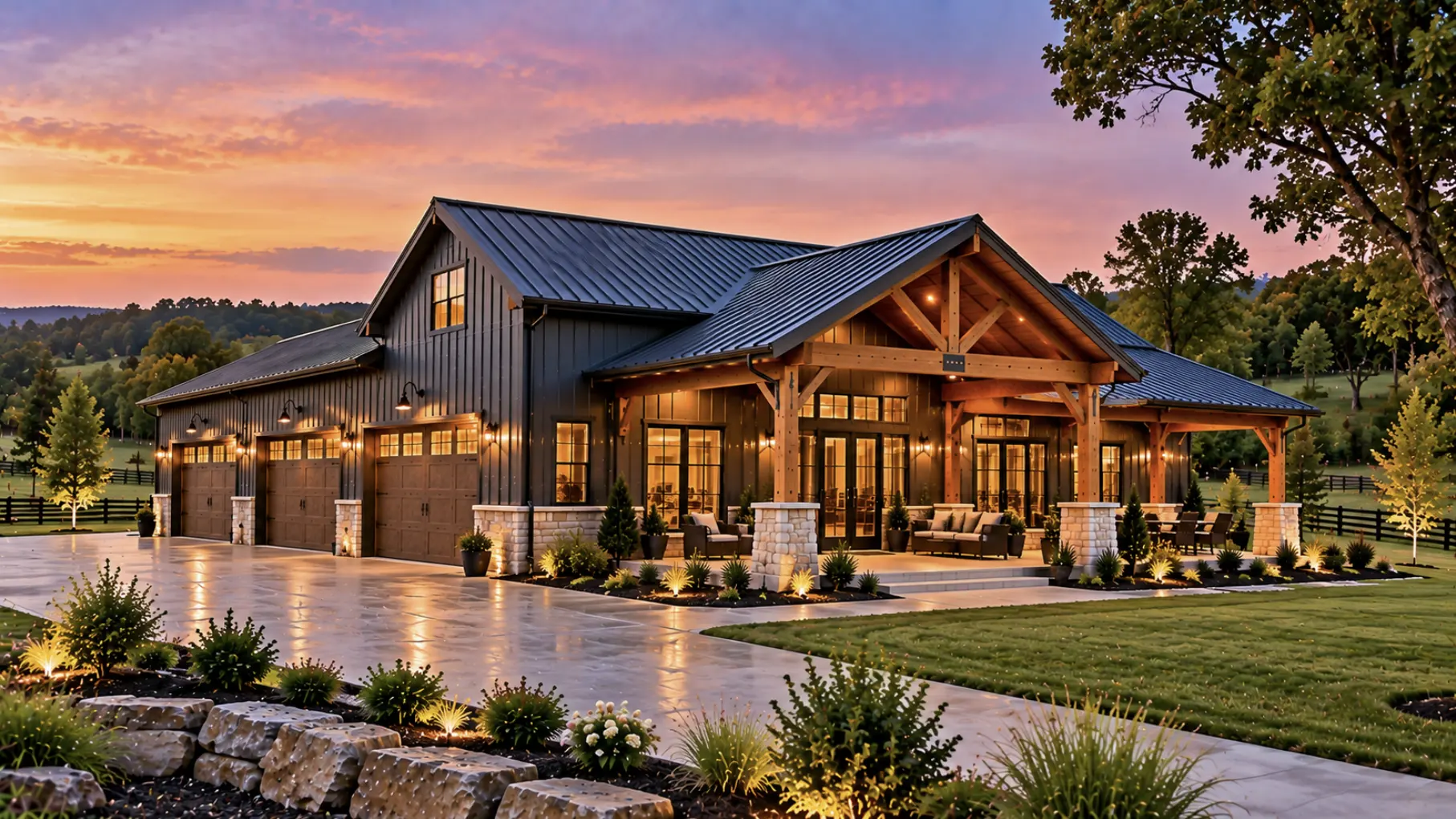 Completed custom barndominium by Tennessee Complete Barndo Solutions in Mount Juliet, TN.